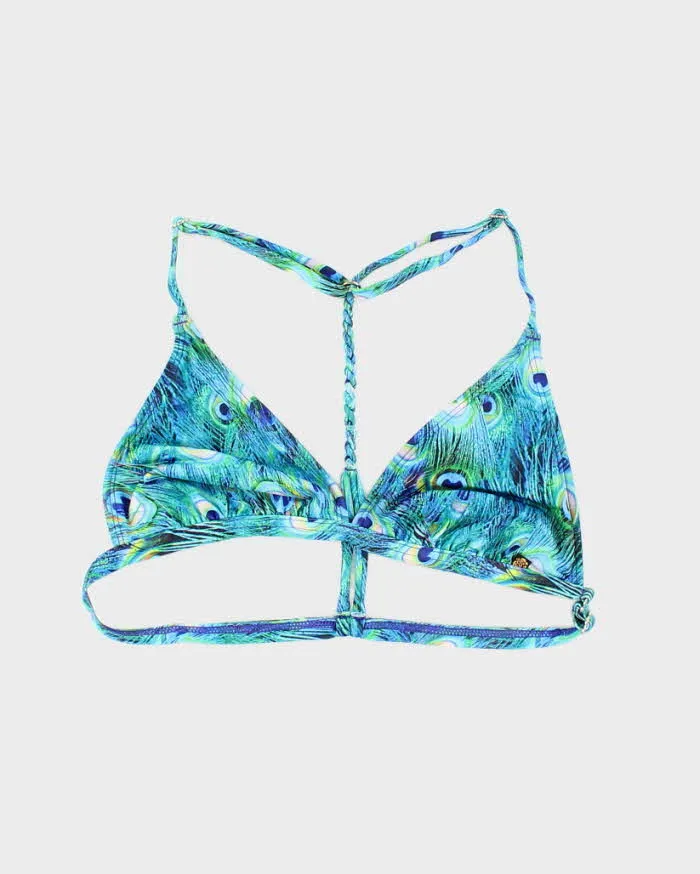 Vintage Y2k 00s La Vie En Rose Peacock Bikini Top - XS sold by Rokit