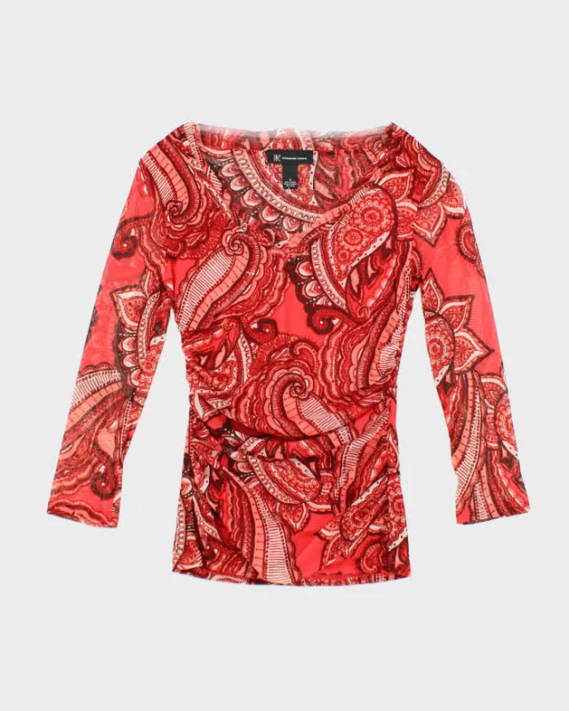 Vintage Y2k 00s International Concepts Paisley Pattern Ruched Top - S sold by Rokit