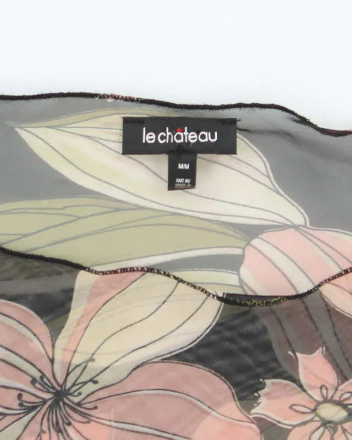 Vintage Y2k 00s Le Chateau Mesh Floral Asymmetric Top - M sold by Rokit product image thumbnail 5