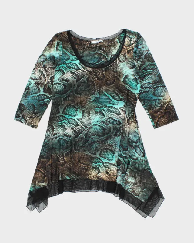 Vintage Y2k 00s Laura Max Animal Print Long Top - L made by Rokit