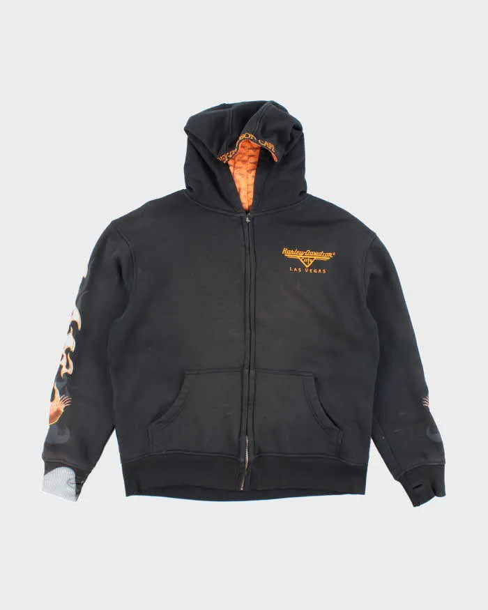 Vintage 2000's Harley Davidson Embroidered Zip Up Hoodie - L sold by Rokit