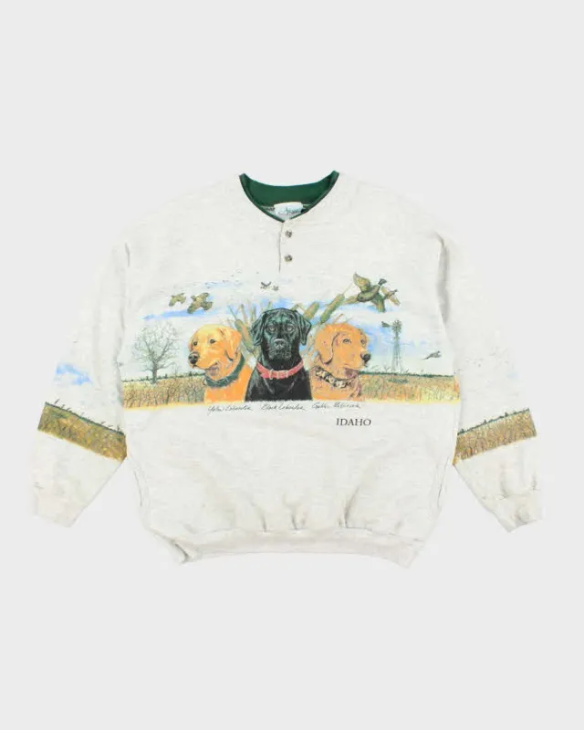 Vintage 2000's Dog Graphic Two Button Sweatshirt - L sold by Rokit