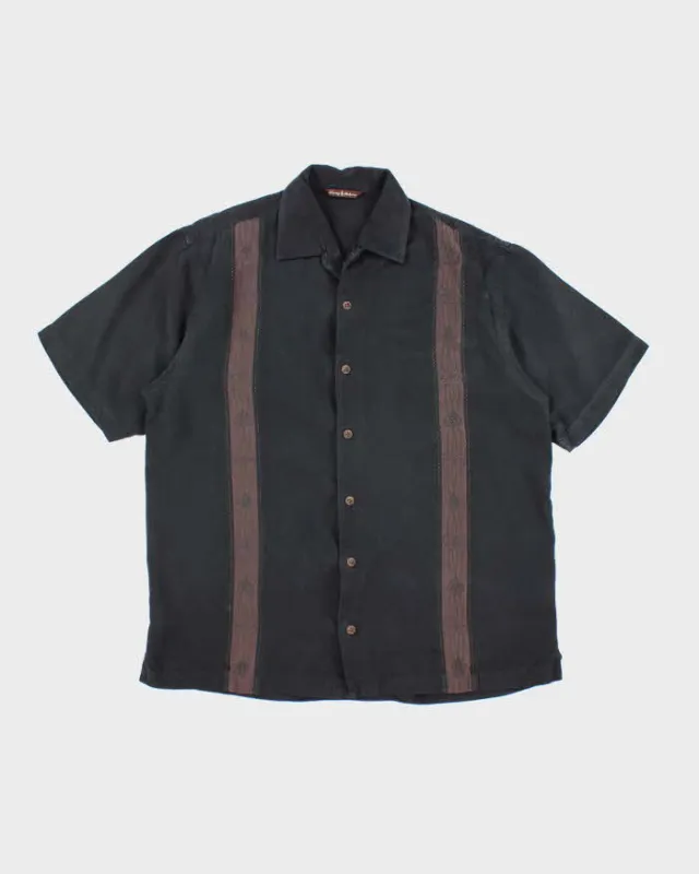 Vintage Tommy Bahama Embroidered Stripes Hawaiian Shirt - L sold by Rokit