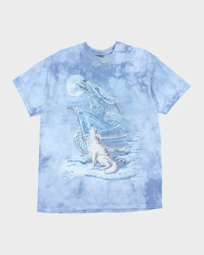 Vintage 2000's The Mountain Tie-Dye Wolf & Dragon Graphic T-Shirt - L sold by Rokit