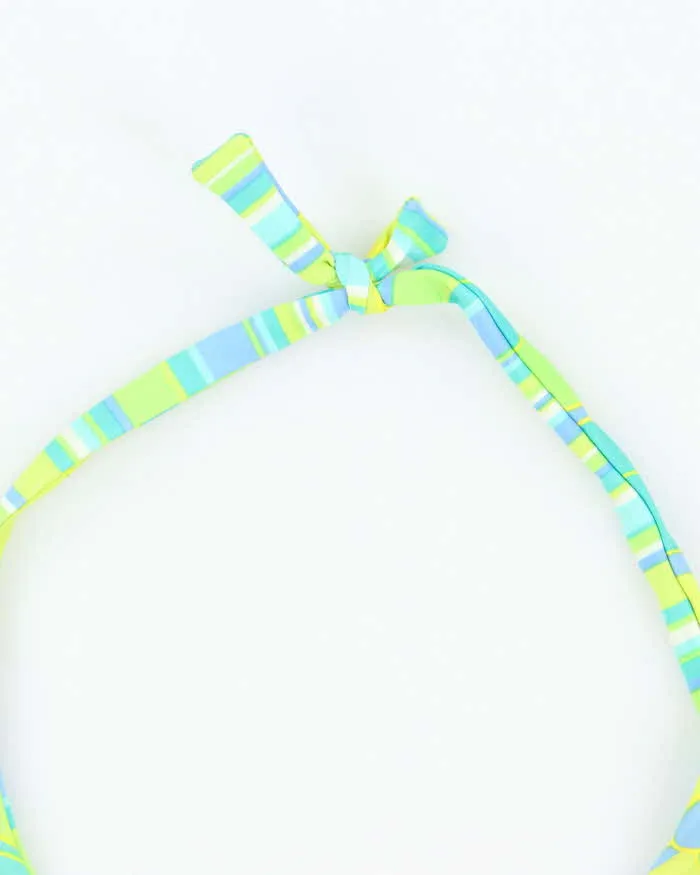 Vintage Y2k 00s Floral & Stripey Reversible Bikini Top - M sold by Rokit product image thumbnail 5