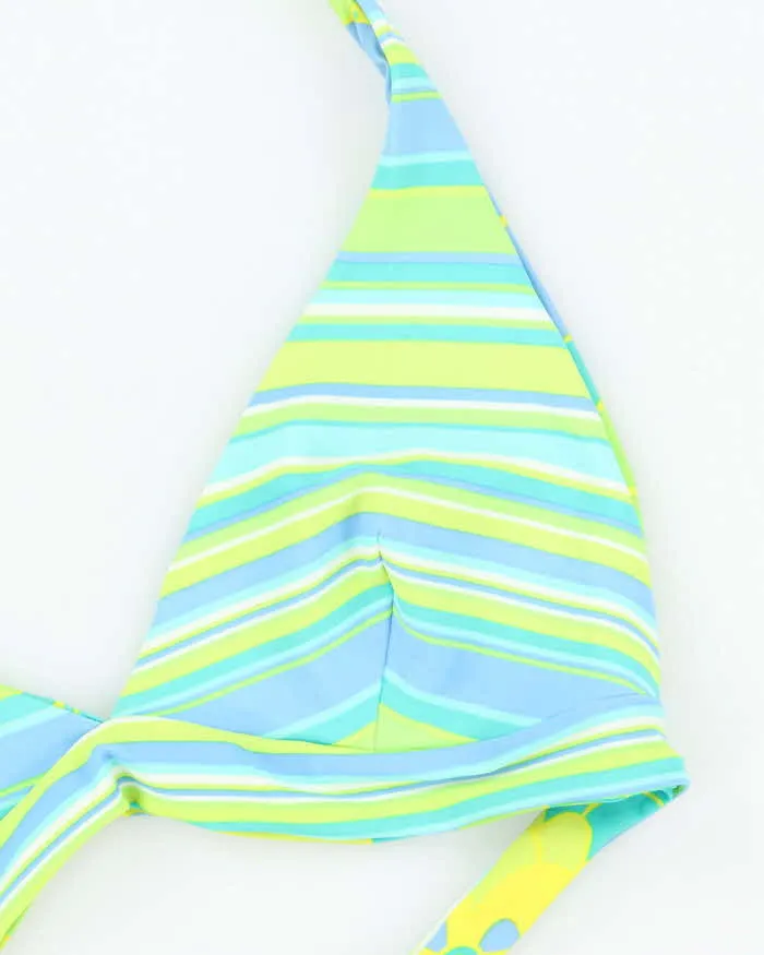 Vintage Y2k 00s Floral & Stripey Reversible Bikini Top - M sold by Rokit product image thumbnail 3
