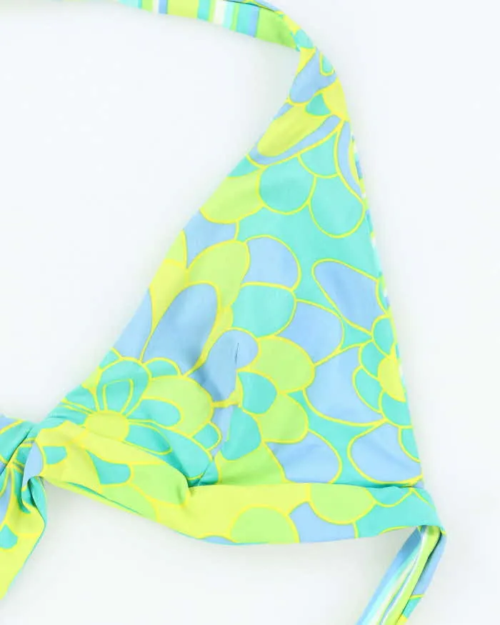 Vintage Y2k 00s Floral & Stripey Reversible Bikini Top - M sold by Rokit product image thumbnail 4