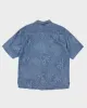 Vintage Jamaica Jaxx Blue Embossed Floral Hawaiian Shirt - L sold by Rokit