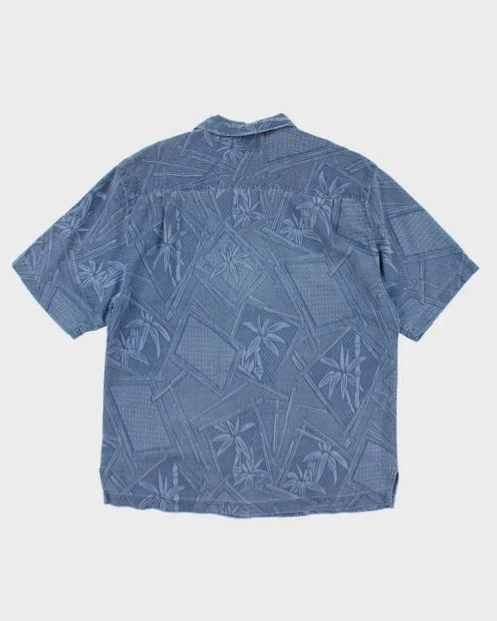 Vintage Jamaica Jaxx Blue Embossed Floral Hawaiian Shirt - L sold by Rokit product image thumbnail 2