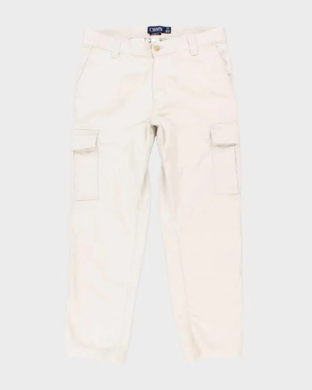 Chaps Cream Cargo Trousers - W34 L28 sold by Rokit