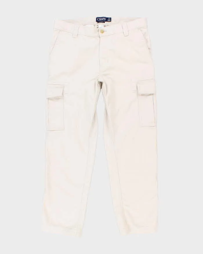 Chaps Cream Cargo Trousers - W34 L28 sold by Rokit