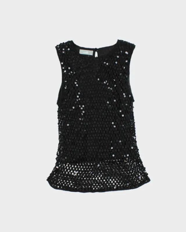 Vintage Y2k 00s Wallis Sequin Crochet Top - S sold by Rokit