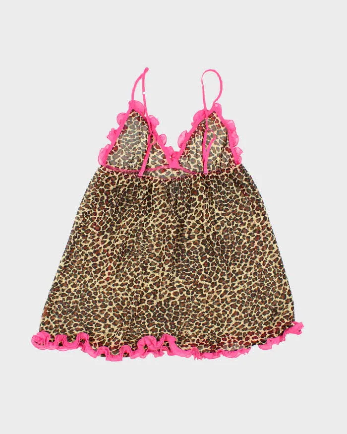 Vintage Y2k 00s La Senza Leopard Print Mesh Ruffle Cami - S sold by Rokit product image thumbnail 2