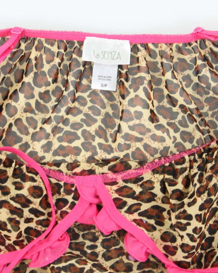 Vintage Y2k 00s La Senza Leopard Print Mesh Ruffle Cami - S sold by Rokit product image thumbnail 5