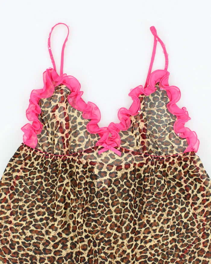 Vintage Y2k 00s La Senza Leopard Print Mesh Ruffle Cami - S sold by Rokit product image thumbnail 3