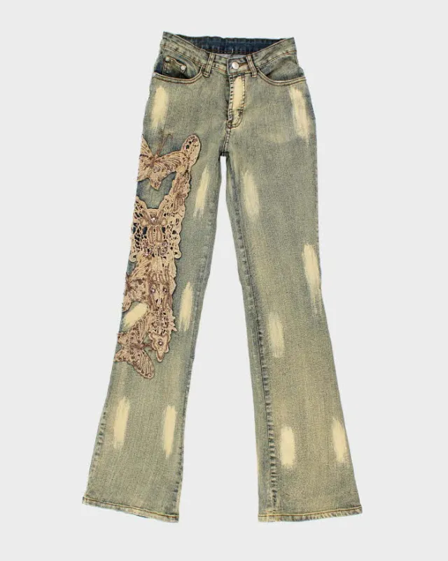 Vintage Y2k 00s Y & L Embroidered Sequin Jeans - W25 L32 sold by Rokit