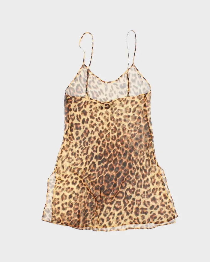 Vintage 90s Magic Silk Sheer Leopard Print Slip Dress - S sold by Rokit product image thumbnail 2