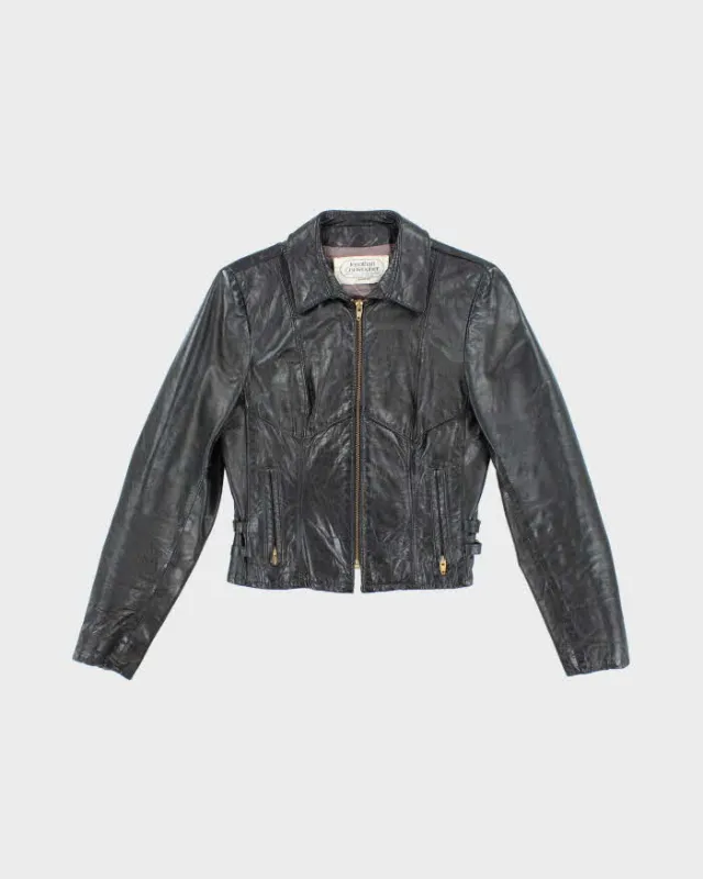Vintage 80's Women's Jonathon Christopher Tapered Leather Biker Jacket - S sold by Rokit