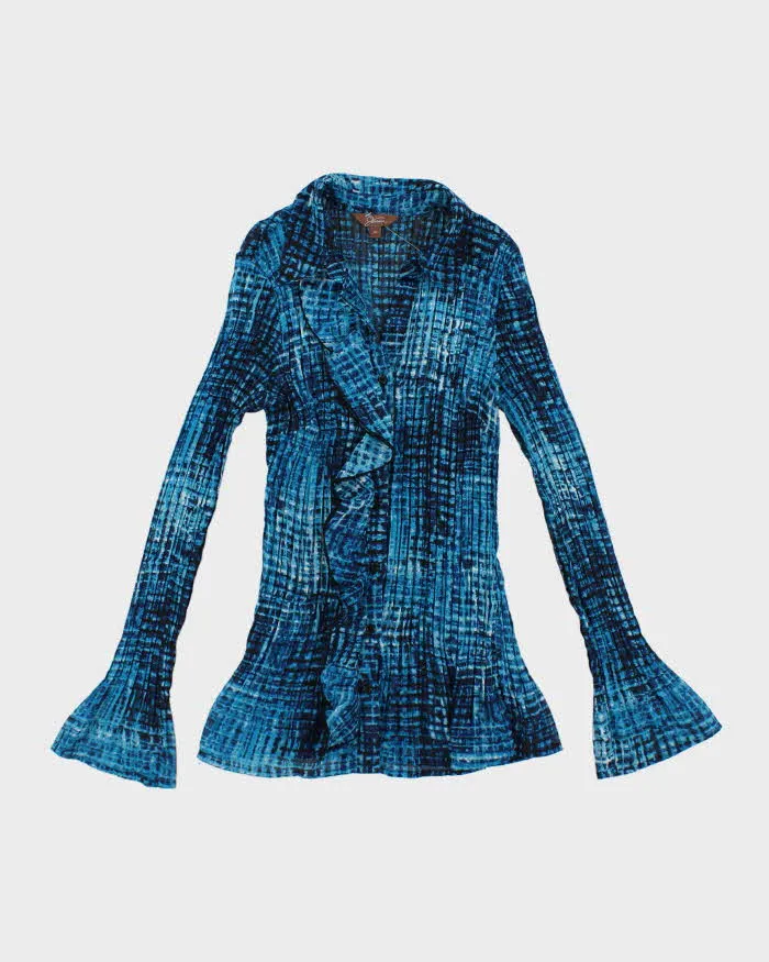 Vintage Y2k 00s Jessica Pleated Ruffle Blouse - M sold by Rokit