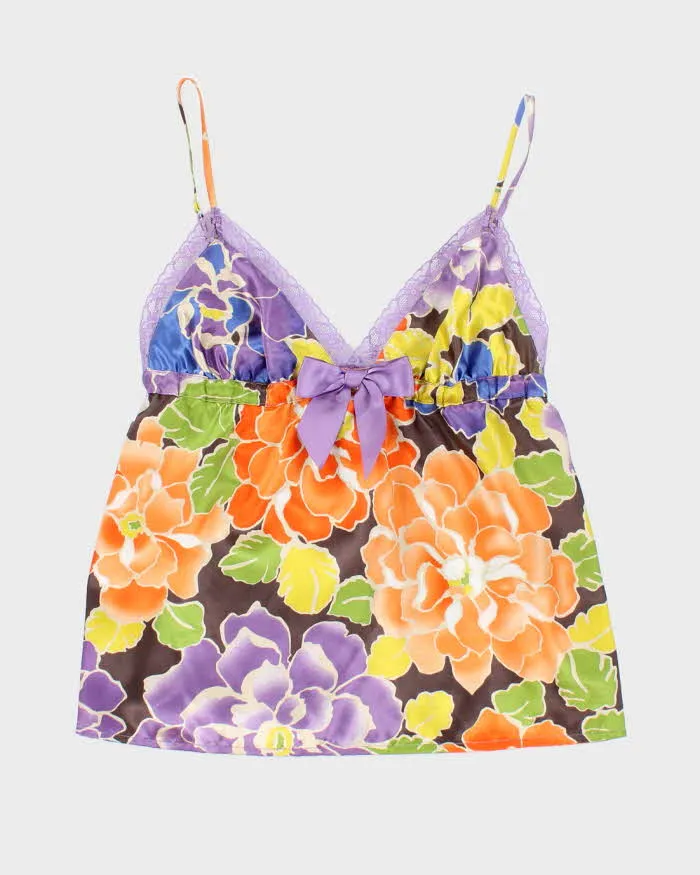 Vintage Y2k 00s La Senza Floral Satin Cami - S sold by Rokit