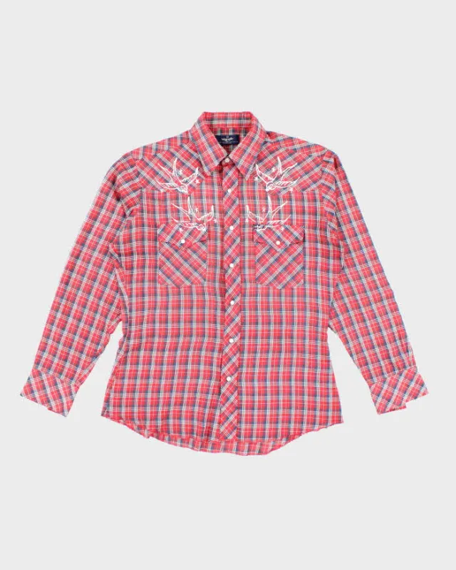 Vintage 90s Wrangler Western Snap Button Shirt - M sold by Rokit