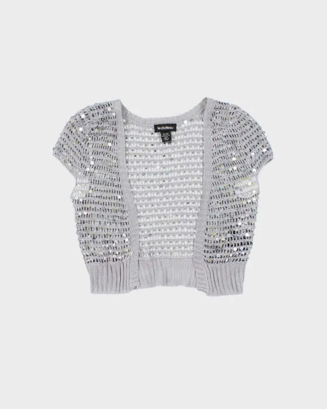 Vintage Y2k 00s Le Chateau Crochet Sequin Shrug - XS sold by Rokit