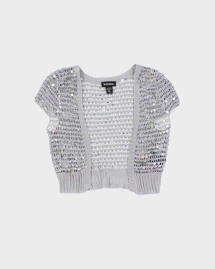 Vintage Y2k 00s Le Chateau Crochet Sequin Shrug - XS sold by Rokit