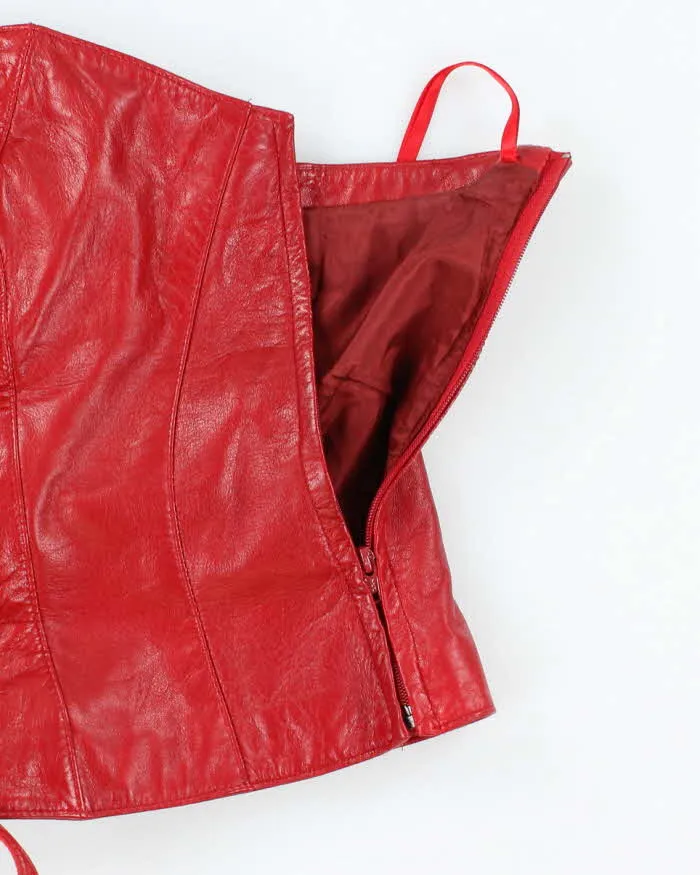 Vintage Danier Red Lather Corset - S sold by Rokit product image thumbnail 4