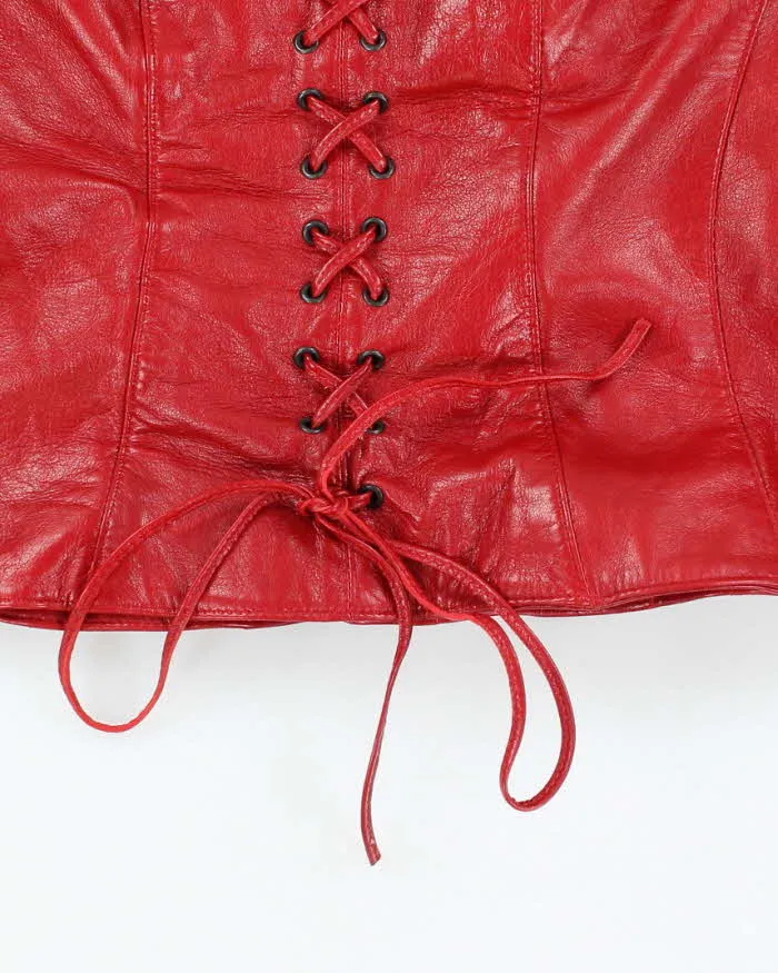 Vintage Danier Red Lather Corset - S sold by Rokit product image thumbnail 3