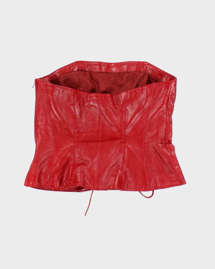 Vintage Danier Red Lather Corset - S sold by Rokit product image thumbnail 2