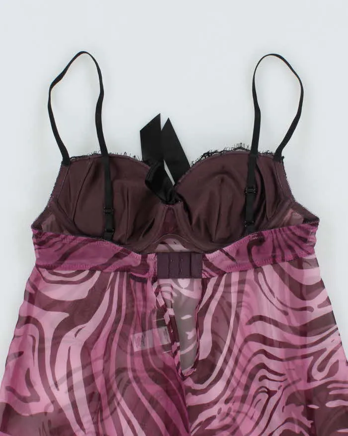 Vintage Y2k 00s La Senza Zebra Print Mesh Top - S sold by Rokit product image thumbnail 4