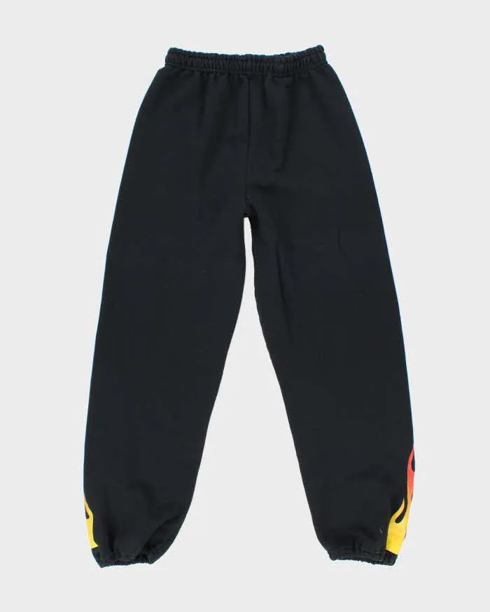 Vintage Y2K Adjustable Flame Print Tracksuit Bottoms - S sold by Rokit