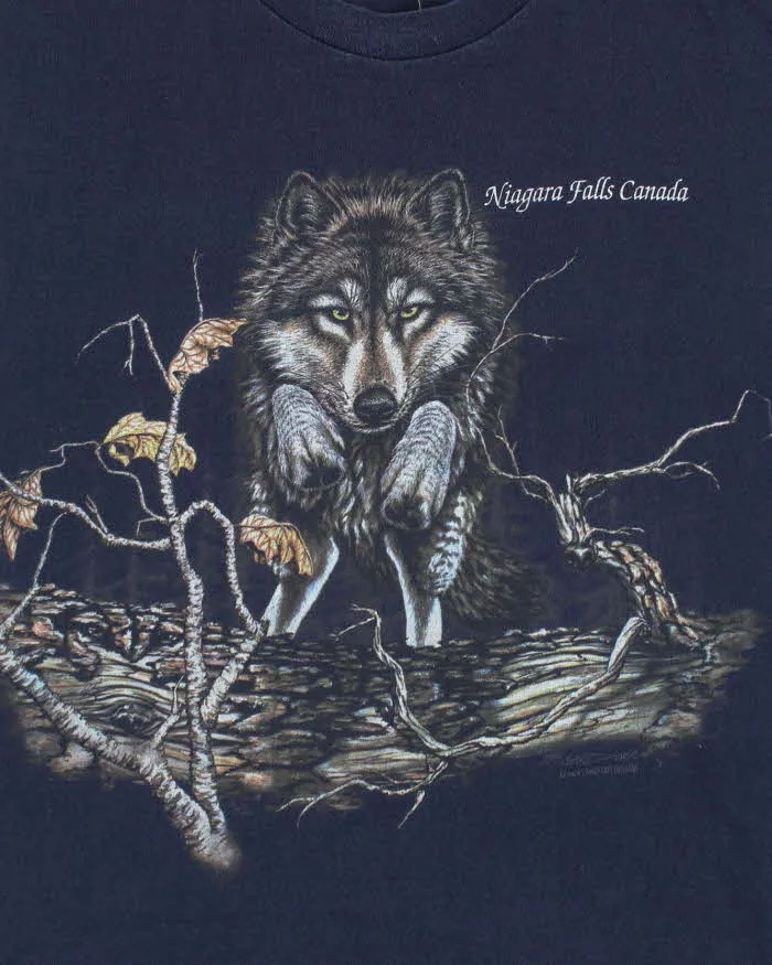 Vintage 90's Niagara Falls Canada Wolf Graphic T-Shirt - L sold by Rokit product image thumbnail 3