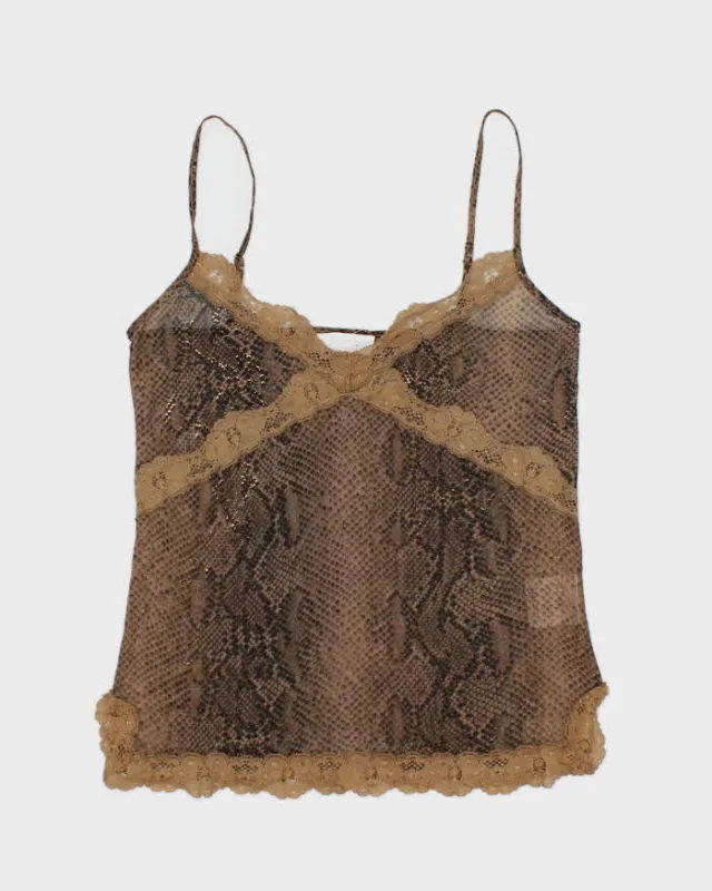 Vintage Y2k 00s Buch Snake Print Mesh Cami - S sold by Rokit