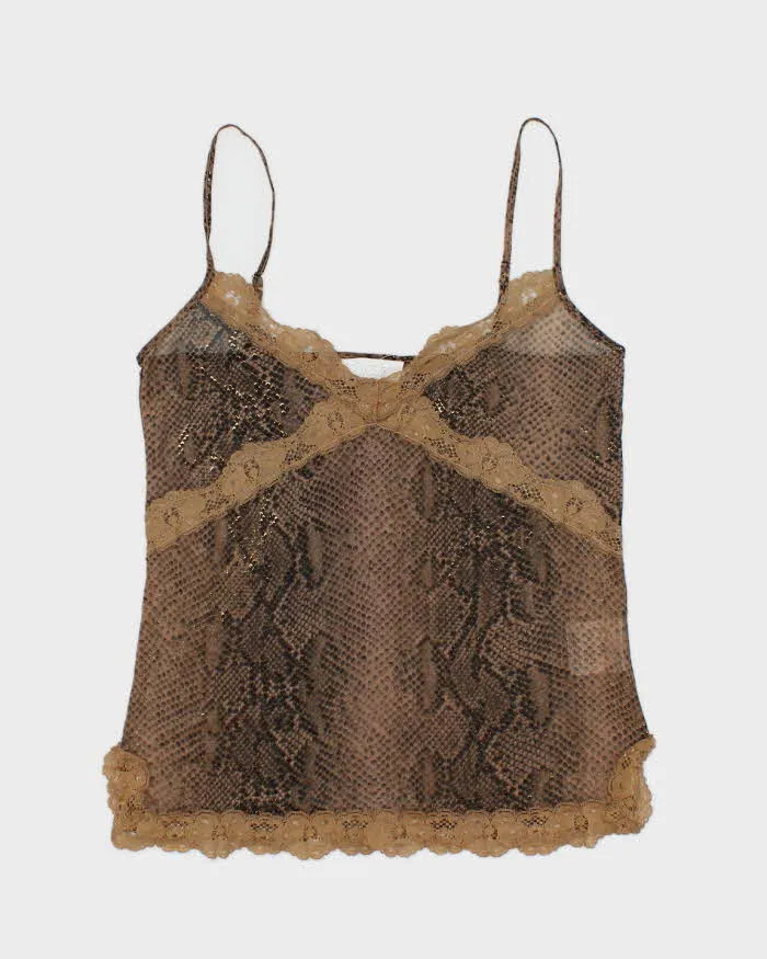 Vintage Y2k 00s Buch Snake Print Mesh Cami - S sold by Rokit