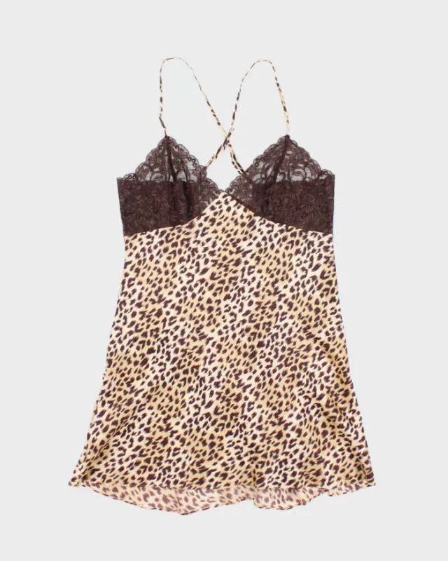 Vintage Y2k 00s La Senza Leopard Print Slip Dress - M sold by Rokit
