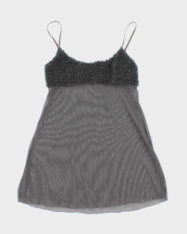 Vintage Y2k 00s La Senza Mesh Ruffle Cami - M sold by Rokit