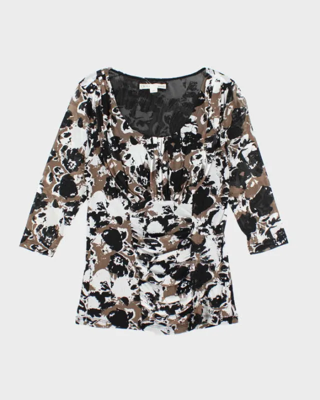 Vintage Y2k 00s Cleo Ruched Pattern  Top - S sold by Rokit