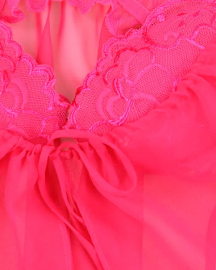 Vintage Y2k 00s La Senza Pink Mesh Built-In Bra Top - XS sold by Rokit product image thumbnail 4