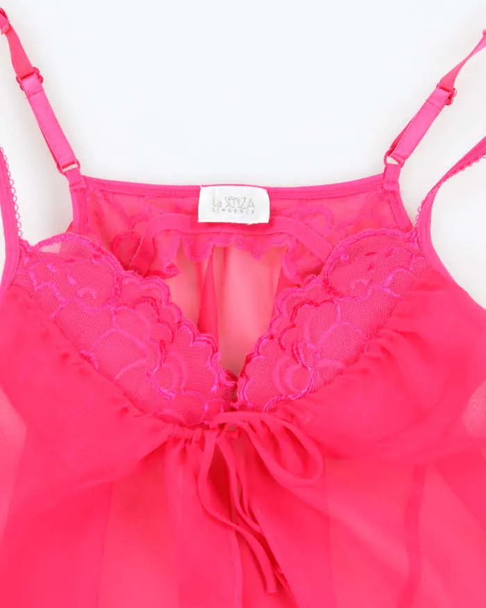Vintage Y2k 00s La Senza Pink Mesh Built-In Bra Top - XS sold by Rokit product image thumbnail 3