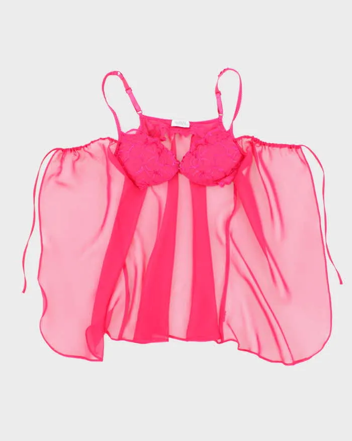 Vintage Y2k 00s La Senza Pink Mesh Built-In Bra Top - XS sold by Rokit product image thumbnail 5