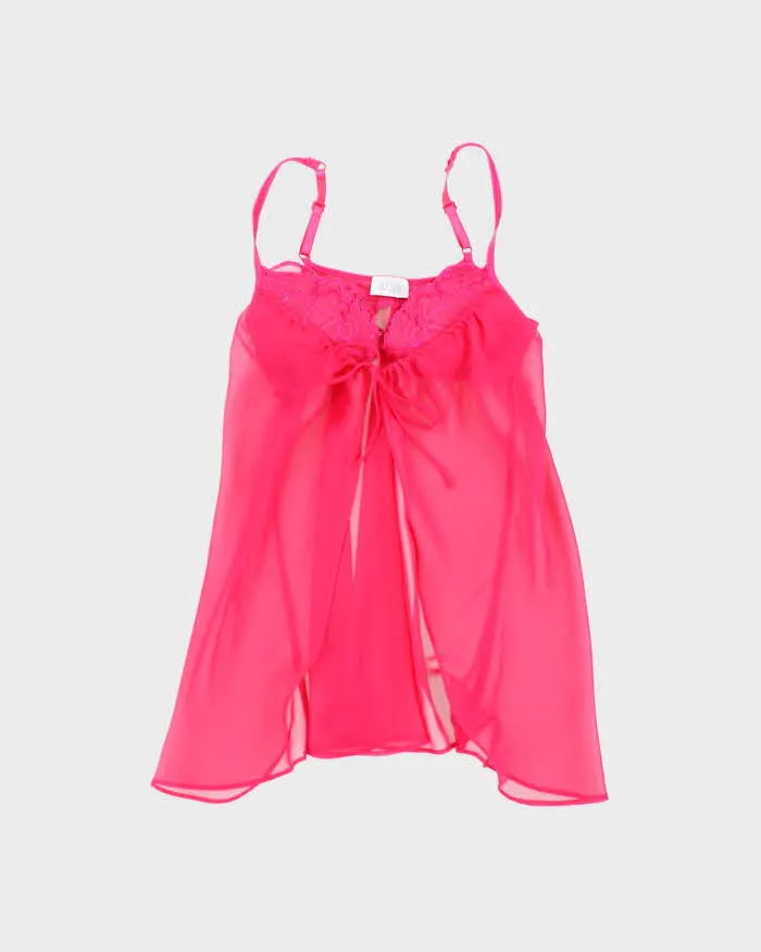 Vintage Y2k 00s La Senza Pink Mesh Built-In Bra Top - XS sold by Rokit