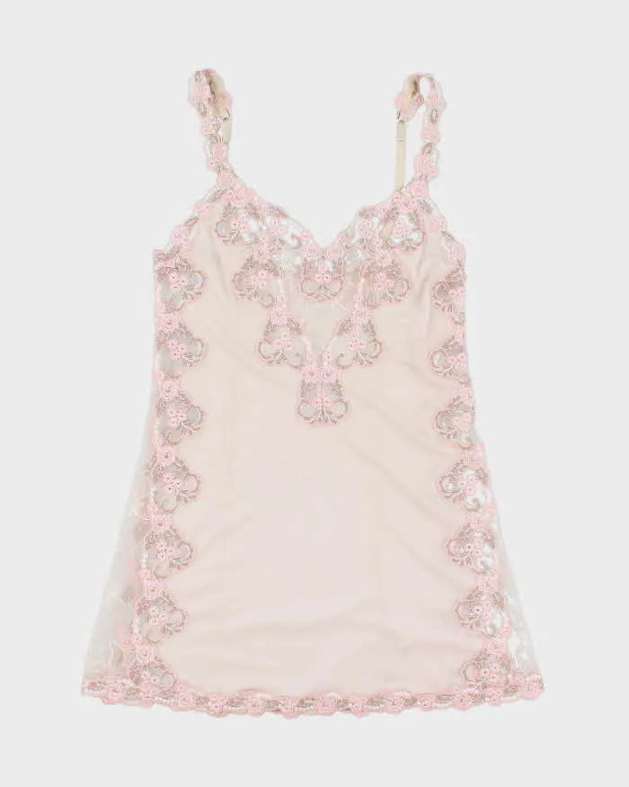 Vintage 90s Sheer Lace Slip Dress - S sold by Rokit