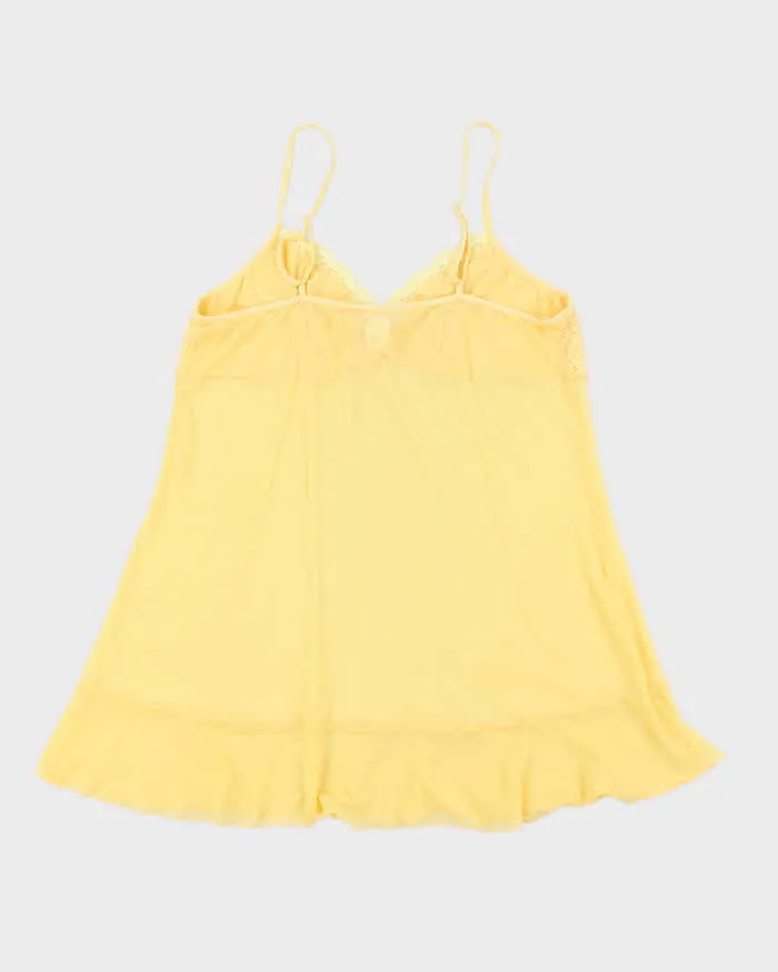 Vintage Y2k 00s Sentiments Yellow Mesh Slip Dress - L sold by Rokit product image thumbnail 2
