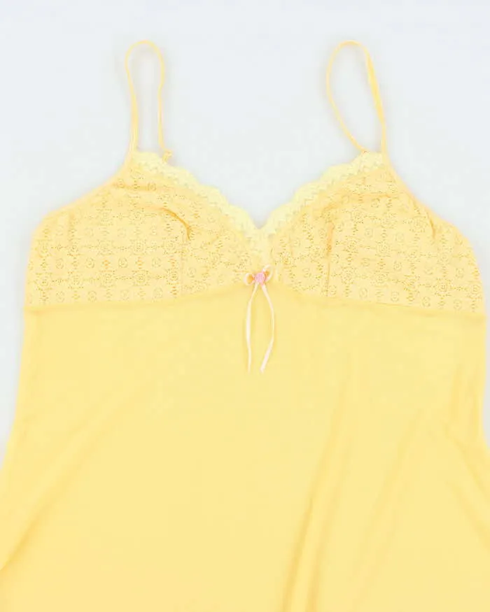 Vintage Y2k 00s Sentiments Yellow Mesh Slip Dress - L sold by Rokit product image thumbnail 3