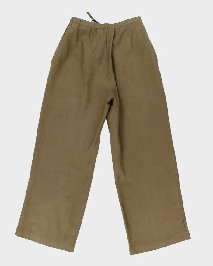 Vintage Jasmine Khaki Cropped Linen Trousers - W32 L27 sold by Rokit product image thumbnail 2