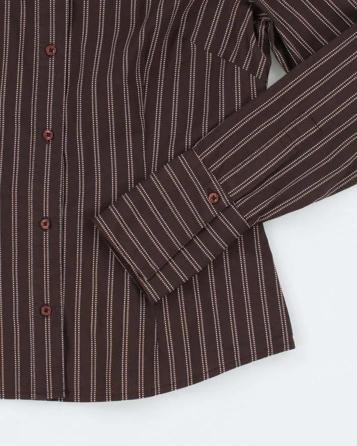 Vintage Y2k 00s Mexx Brown Stripe Blouse - M sold by Rokit product image thumbnail 4