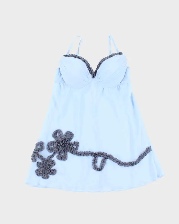 Vintage Y2k 00s La Senza Blue Sheer Slip Dress - S sold by Rokit