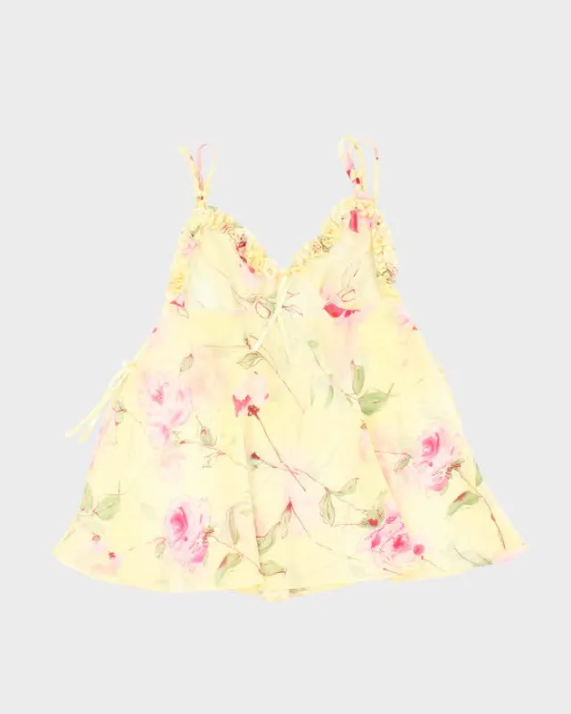 Vintage 90s La Vie En Rose Mesh Floral Cami - M made by Rokit