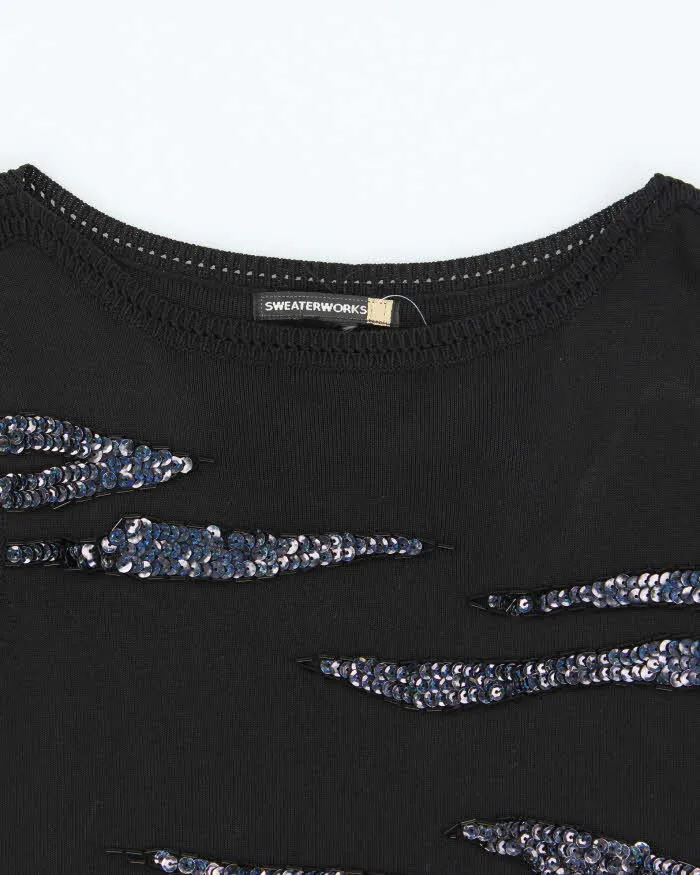 Vintage 90s Beaded Sequin Knit Top - M sold by Rokit product image thumbnail 3